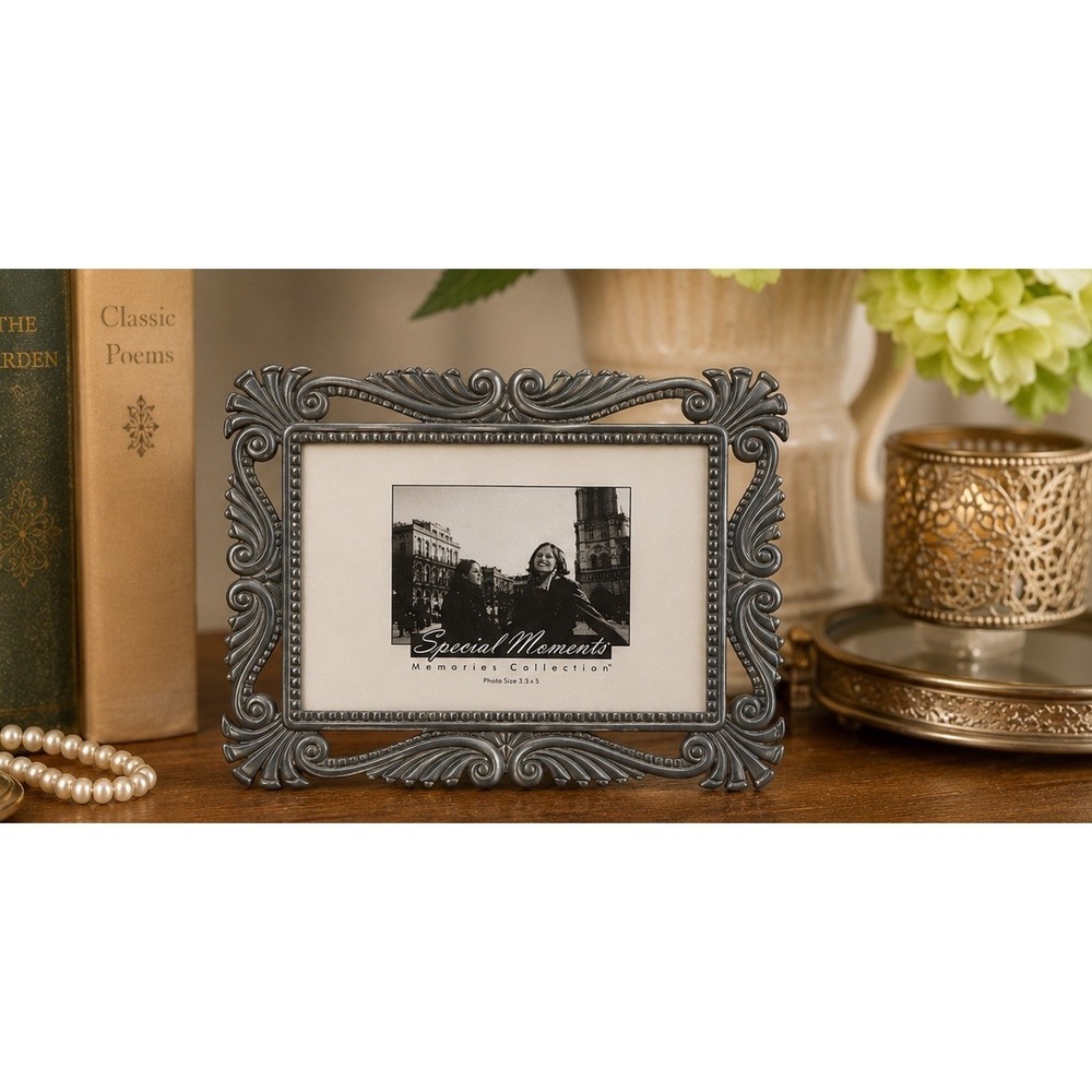Special Moments Memories Collection Ornate Pewter Gray Metal Picture Frame 3.5x5
